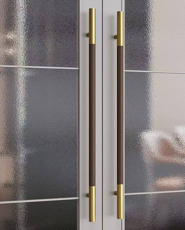 Glass Door Handle Solid Wood Sliding Thickened Stainless Steel Modern Minimalist Black Private Rooms & Shops Window Handles