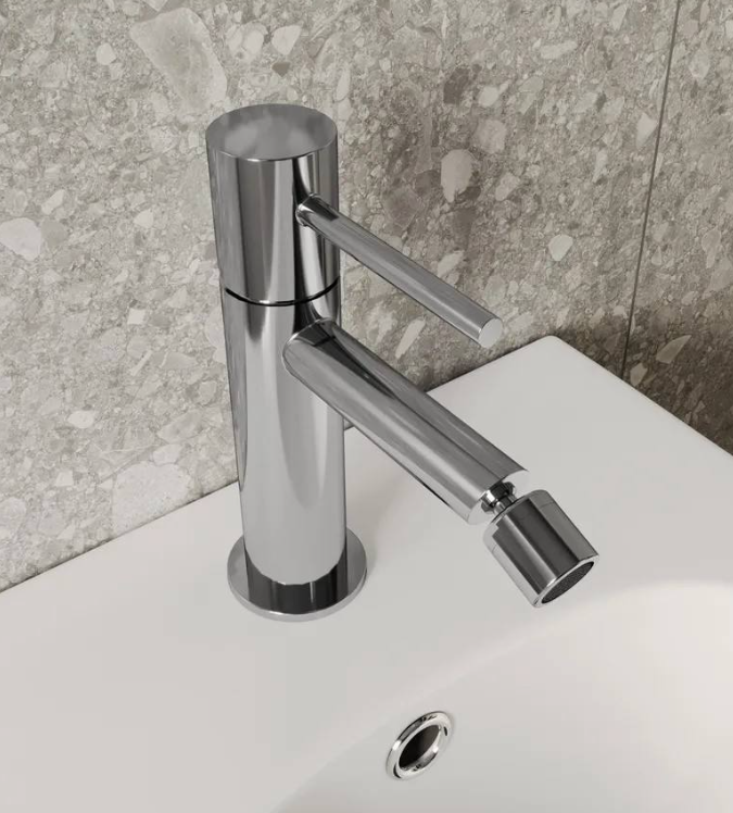 Chromed Bathroom Faucet Basin Tap Set with Bidet Mixer Hot/Cold Water Control for Hotel and Apartment Use