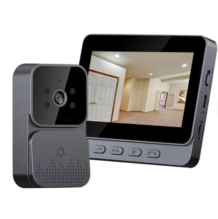 4.3 Inch Screen Smart Wireless Video Doorbell, HD Night Vision Intercom System for Home Security