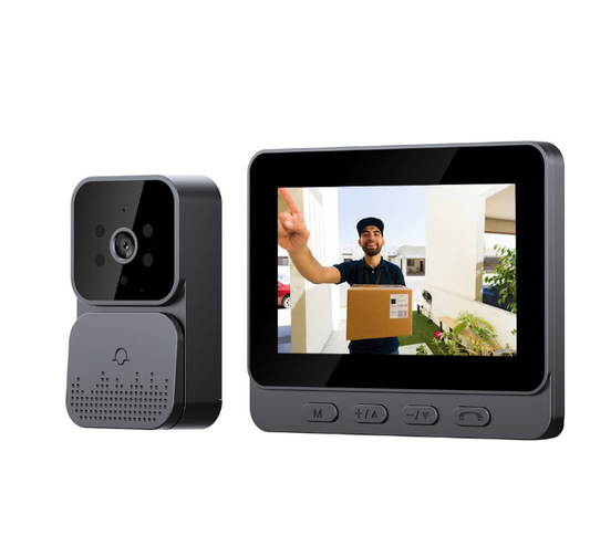 4.3 Inch Screen Smart Wireless Video Doorbell, HD Night Vision Intercom System for Home Security